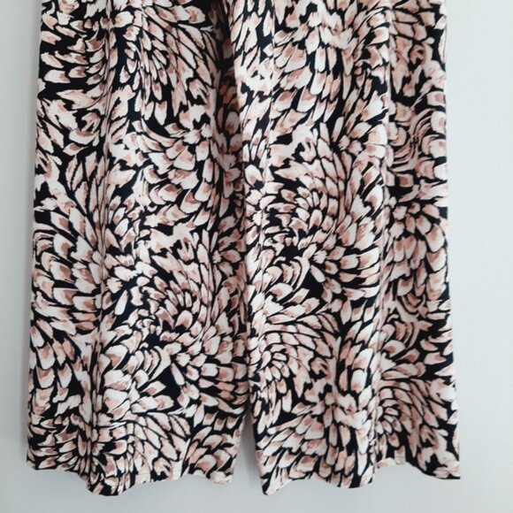 SKYE Pull-On Wide Split Leg Crop Ankle Pants Light Floral Feather Print Sz S - Picture 13 of 15